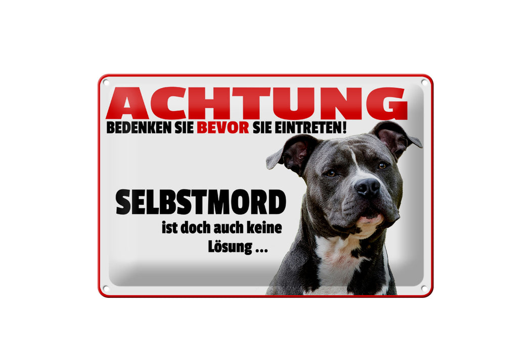 Blechschild Achtung 30x20cm bedenken bevor Sie eintreten Deko Schild