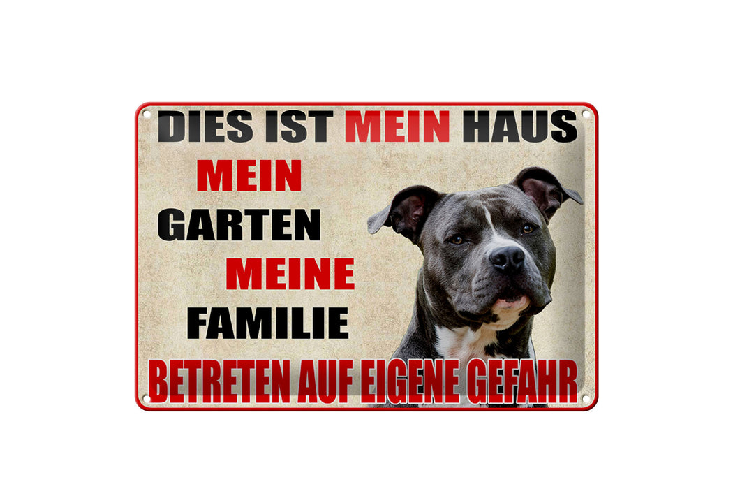 Blechschild Warnschld 30x20cm dies ist mein Haus Gefahr Deko Schild