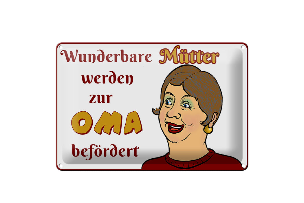 Blechschild Spruch 30x20cm wunderbare Mütter werden Oma Deko Schild