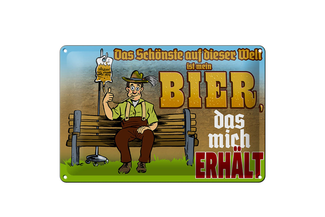 Blechschild 30x20cm Schönste auf dieser Welt Bier Deko Schild