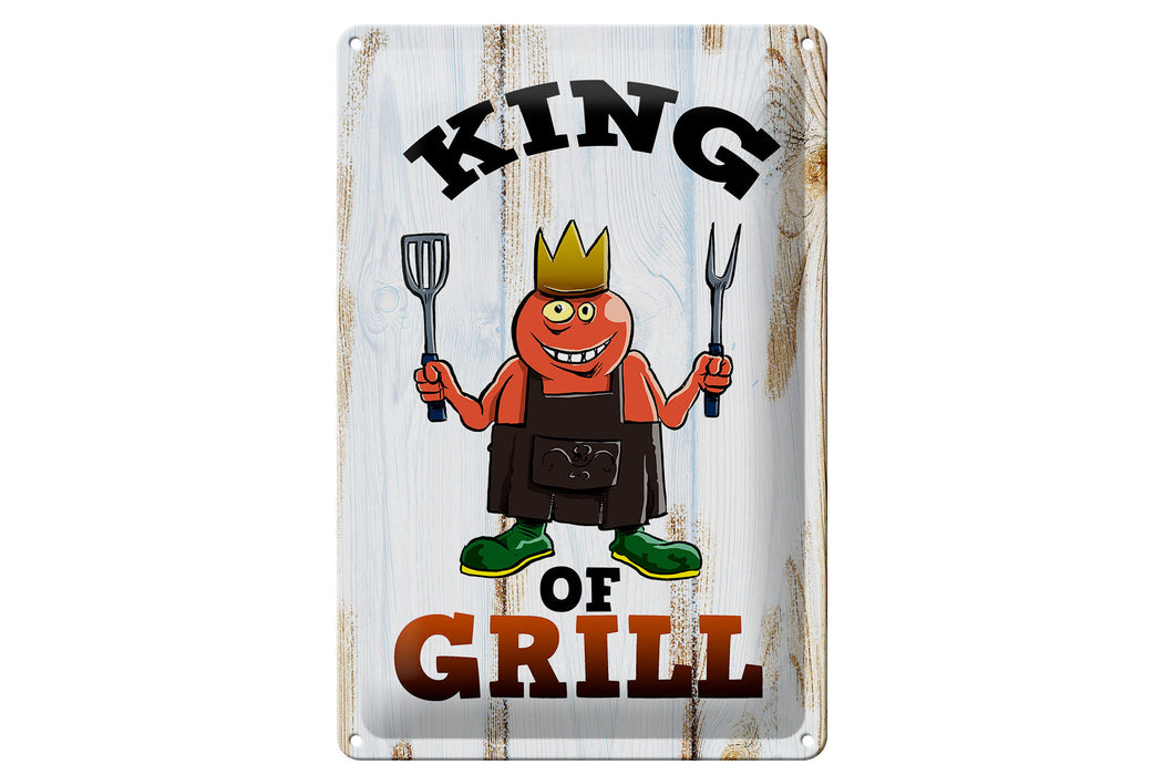 Blechschild Hinweis 20x30cm King of Grill Metall Deko Schild