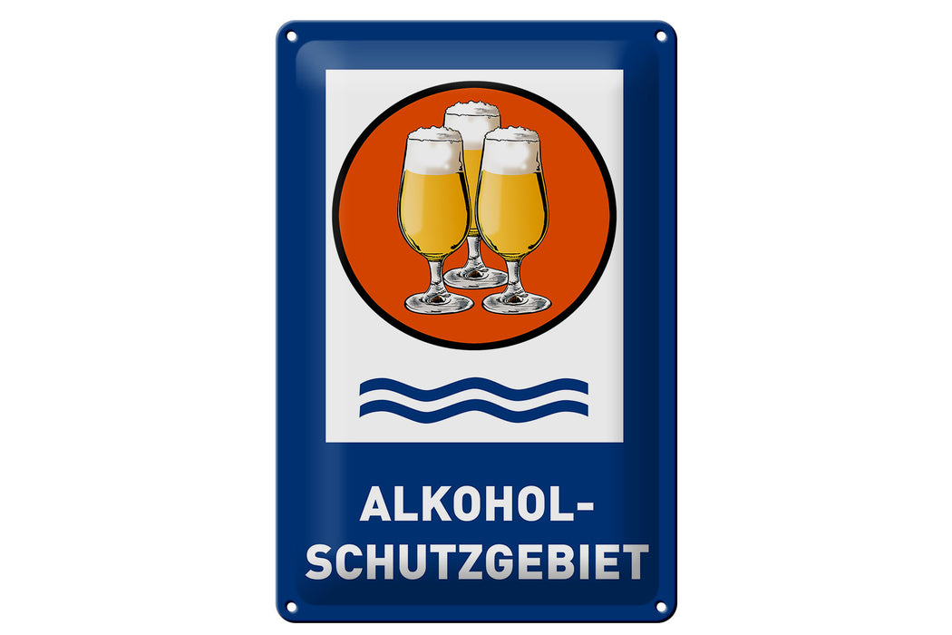 Blechschild Bier 20x30cmschutzgebiet Biergläser Deko Schild