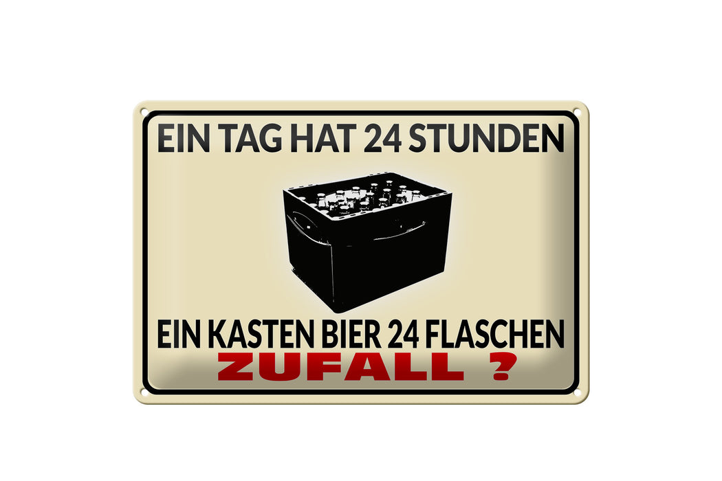 Blechschild 30x20cm ein Tag 24 Std Bier 24 Flaschen Deko Schild