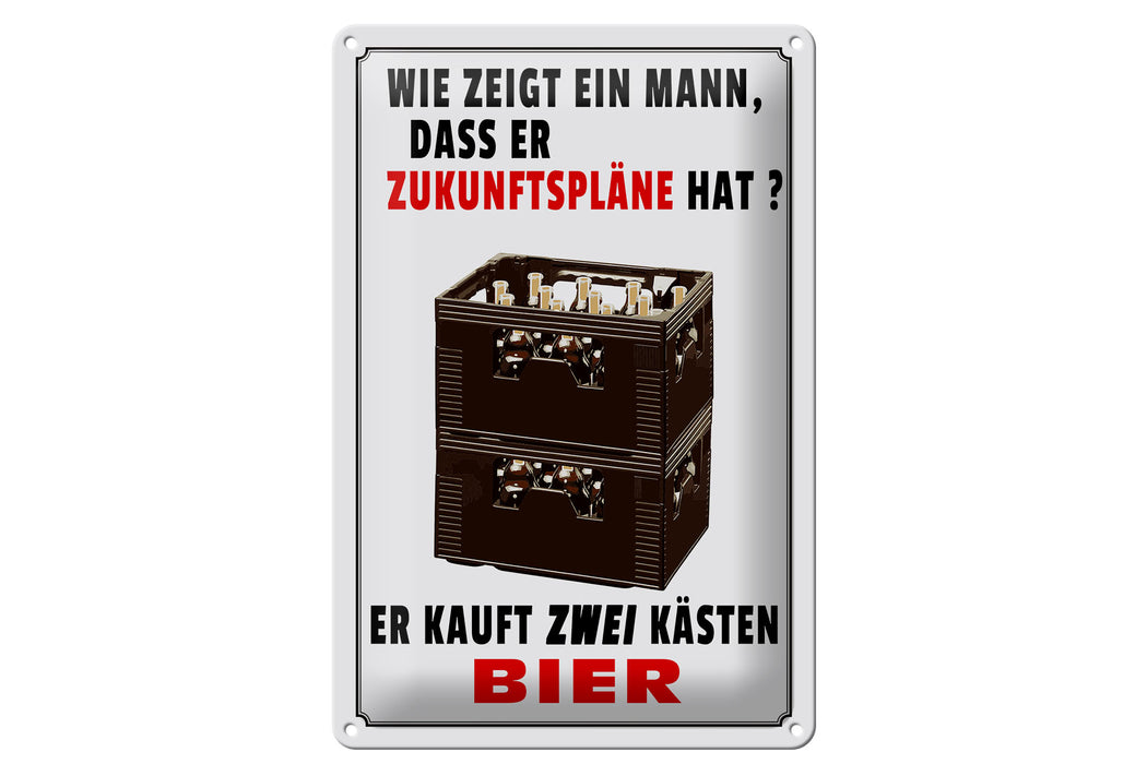 Blechschild Spruch 20x30cm wie zeigt ein Mann Zukunftspläne Deko Schild