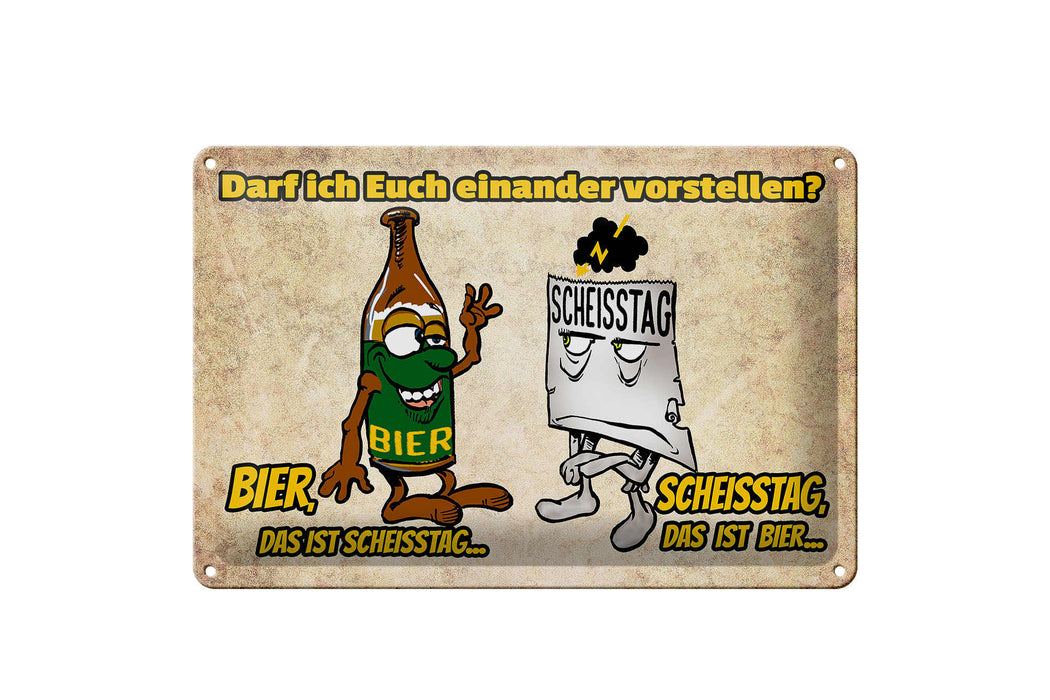 Blechschild 30x20cm darf ich euch vorstellen Bier Deko Schild