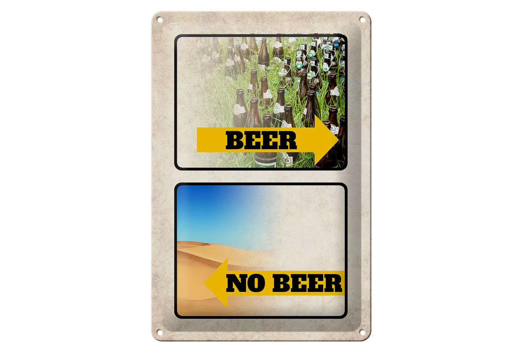 Blechschild 20x30cm Bild Beer No Beer Bier Metall Deko Schild