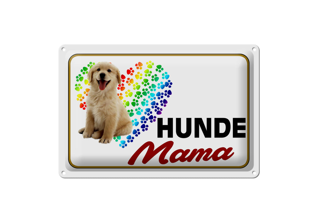 Blechschild Spruch 30x20cm Hunde Mama Herz Metall Deko Schild