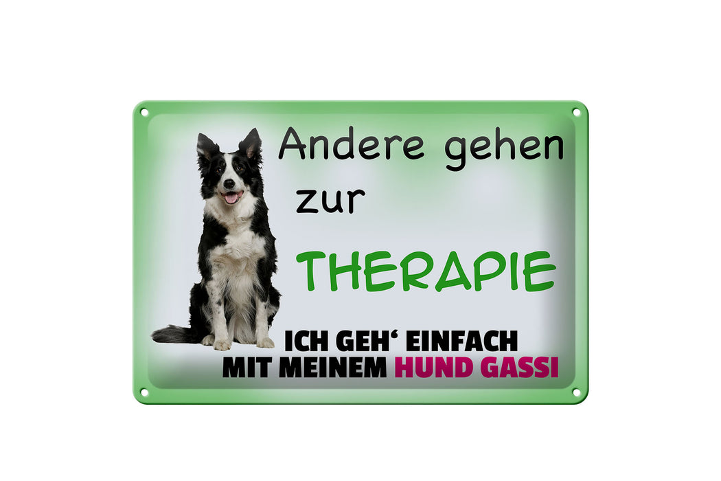 Blechschild Spruch 30x20cm ich geh&#039; mit meinem Hund Gassi Deko Schild