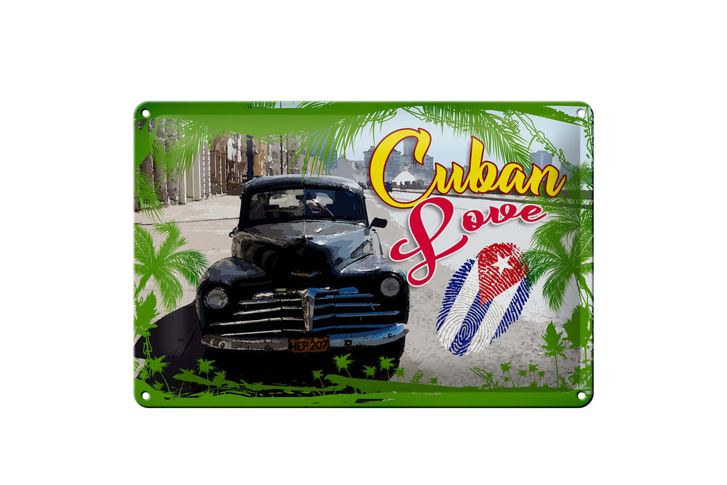 Blechschild Cuba 30x20cm Cuban Love Auto Fingerabdruck Deko Schild