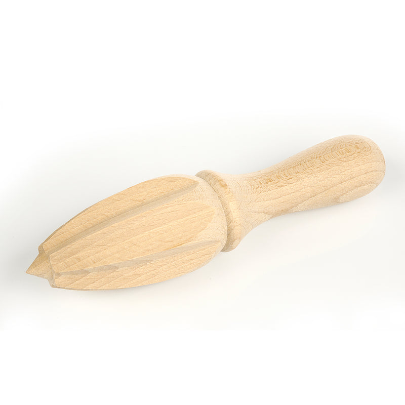 Schön geschwungene Zitronenpresse mit ovalem Griff.