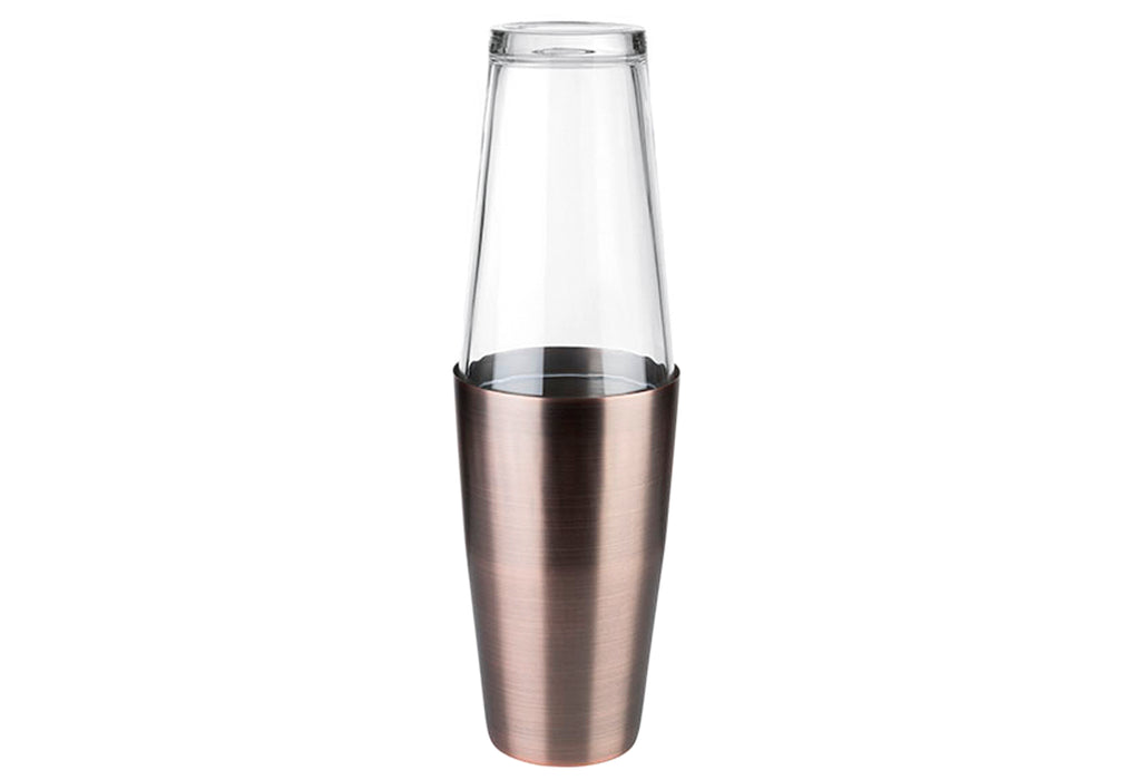 APS Boston Shaker Edelstahlbecher 700ml+Glas 400ml Antik-Kupfer-Look