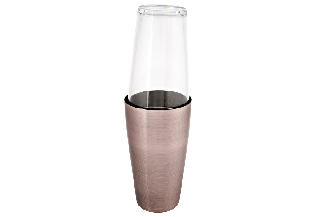 APS Boston Shaker Edelstahlbecher 700ml+Glas 400ml Antik-Kupfer-Look