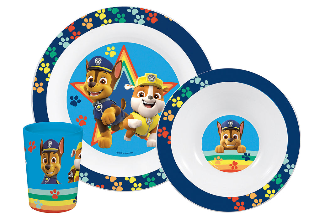 P:OS Frühstücksset Paw Patrol (Teller, Schale Trinkglas) 3teilig