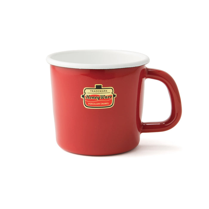 Kaffee- und Campingtasse aus Emaille in rot, 520 ml