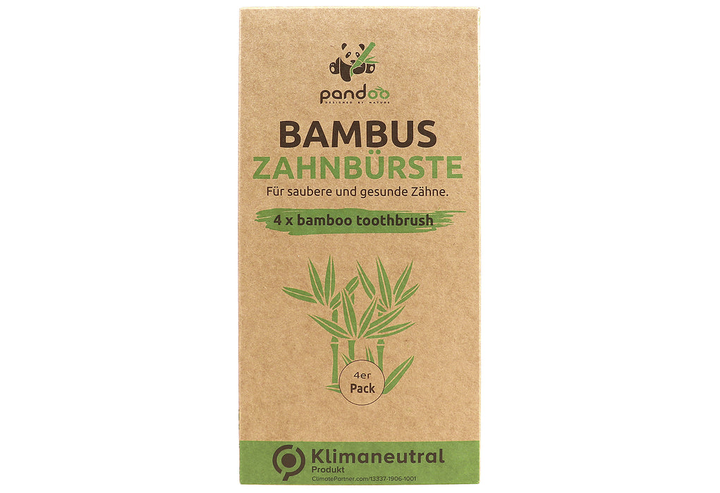 PANDOO Bambus Zahnbürste 4er Pack