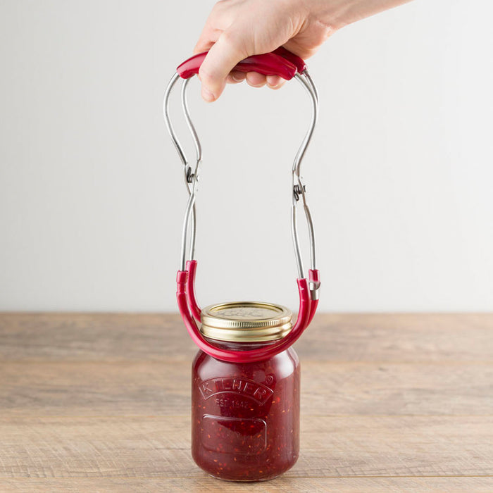 Transport tongs for hot preserving jars