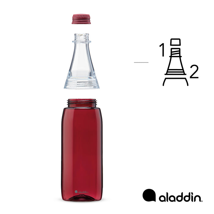 Die Trinkflaschen von aladdin im Design einer klassischen Glastrinkflasche sind aus Tritan - leicht, bruchsicher und wiederauffüllbar ? einfach ideal für unterwegs.