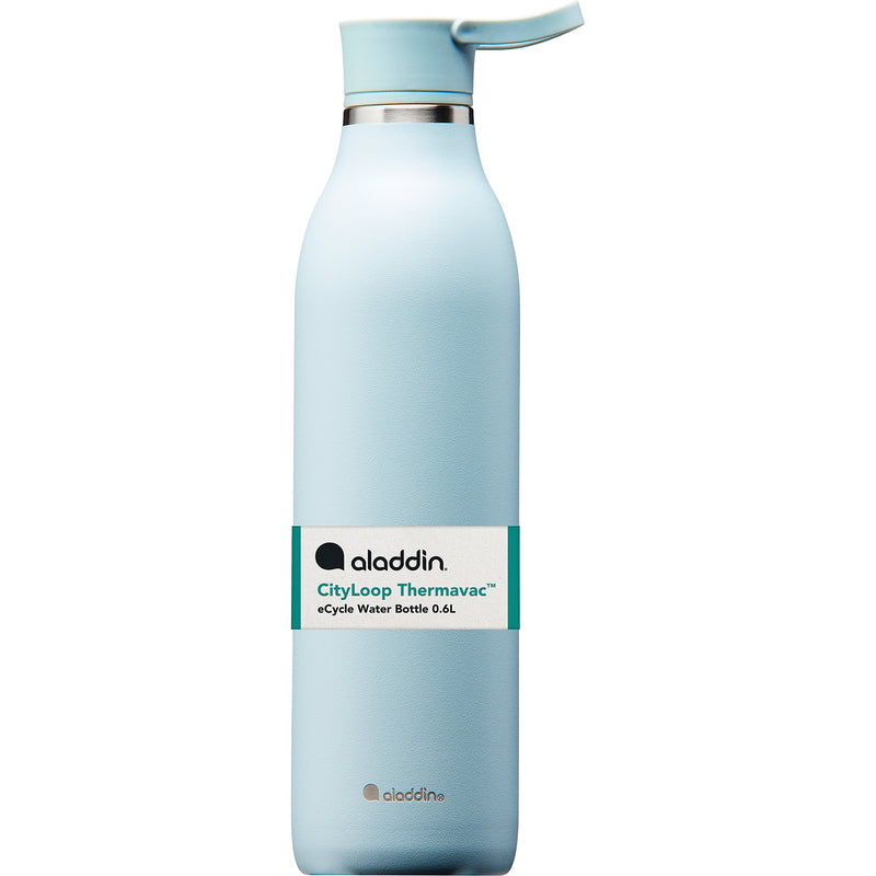 Innovatives Trinkflaschendesign aus recyceltem  eCycle®-Edelstahl von Aladdin - thermoisoliert und auslaufsicher.