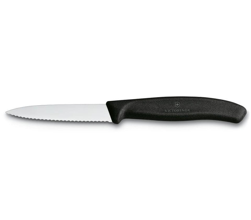 VICTORINOX Gemüsemesser mittelspitz Wellenschliff SwissClassic 8cm schwarz