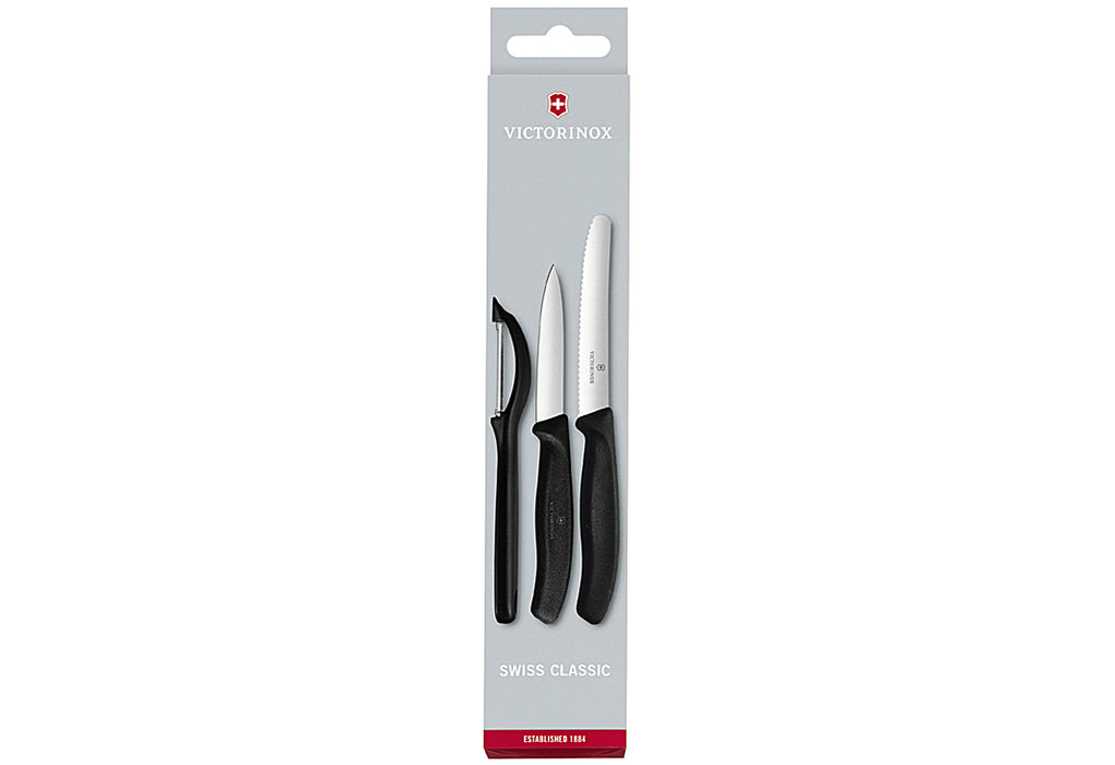 VICTORINOX Gemüsemesser-Set schwarz 3teilig