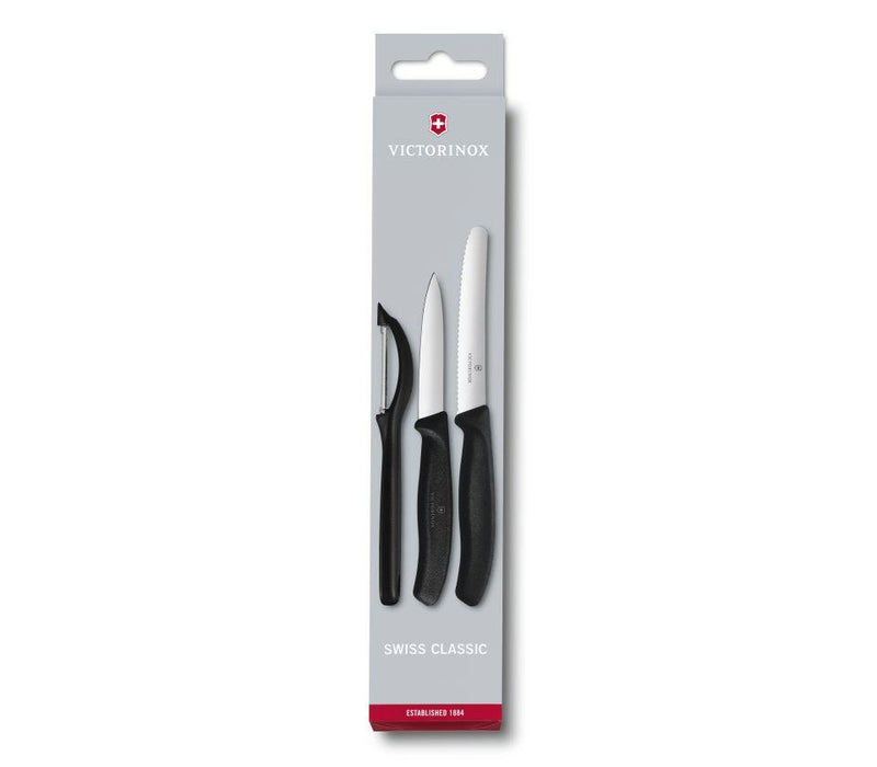 VICTORINOX Gemüsemesser-Set schwarz 3teilig