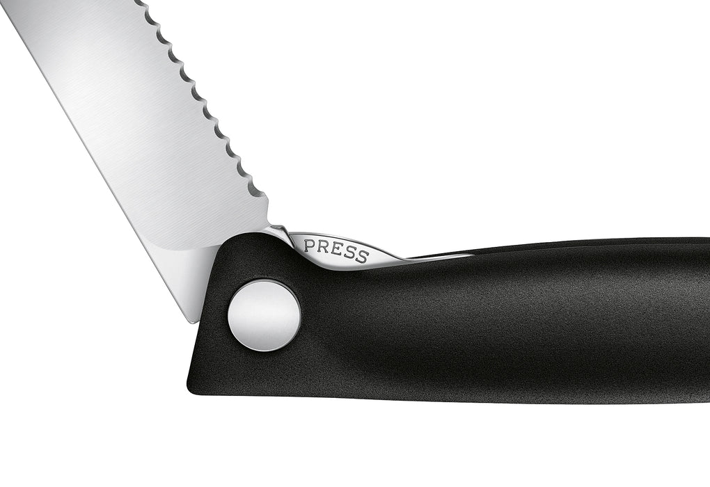 VICTORINOX Gemüsemesser Swiss Classic faltbar Wellenschliff schwarz Blister