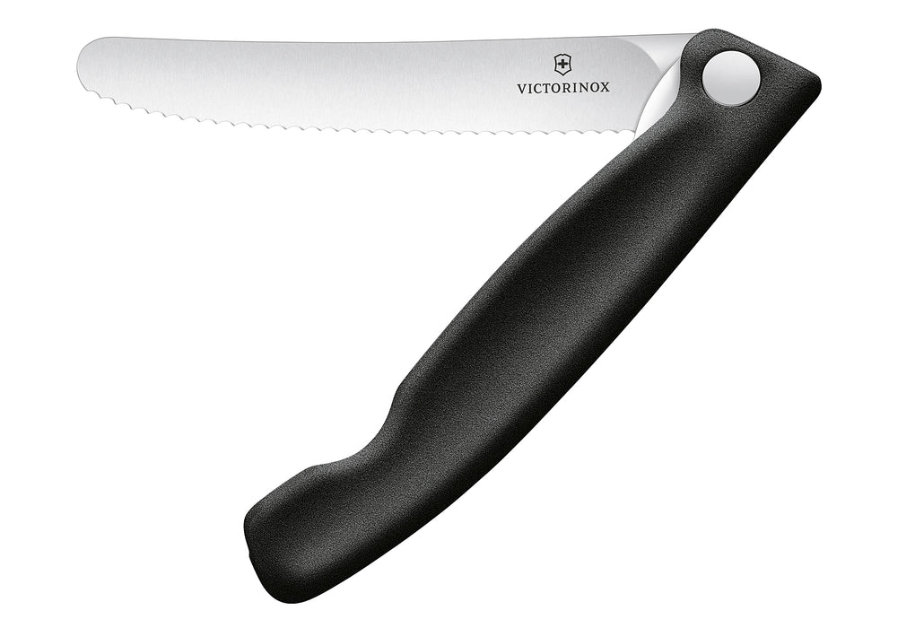 VICTORINOX Gemüsemesser Swiss Classic faltbar Wellenschliff schwarz Blister