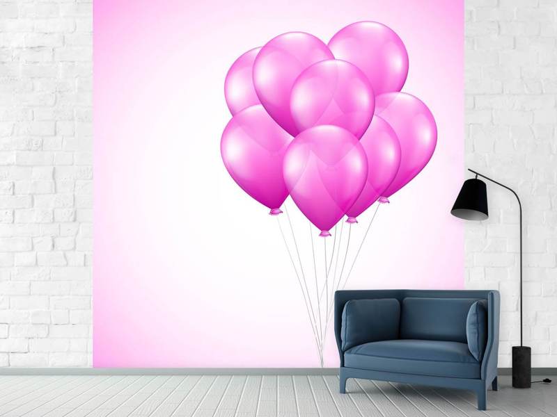 Fototapete Rosarote Luftballons