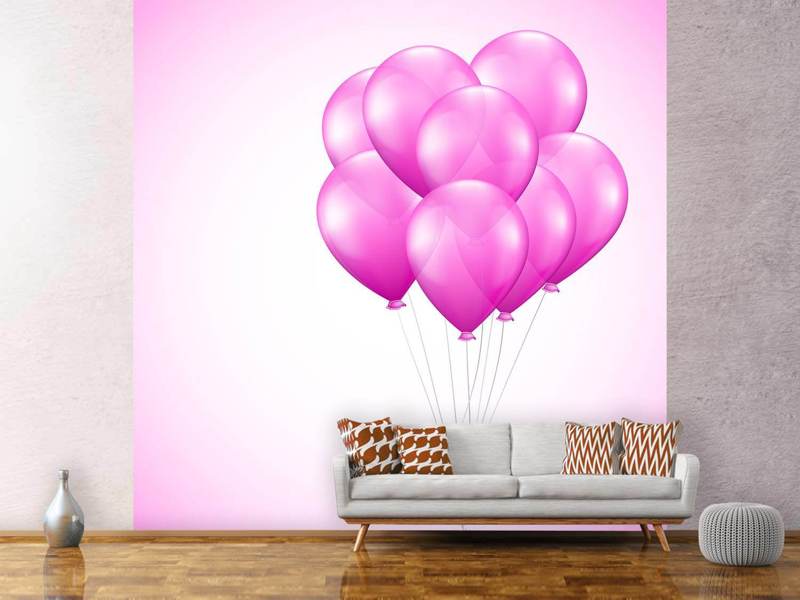 Fototapete Rosarote Luftballons
