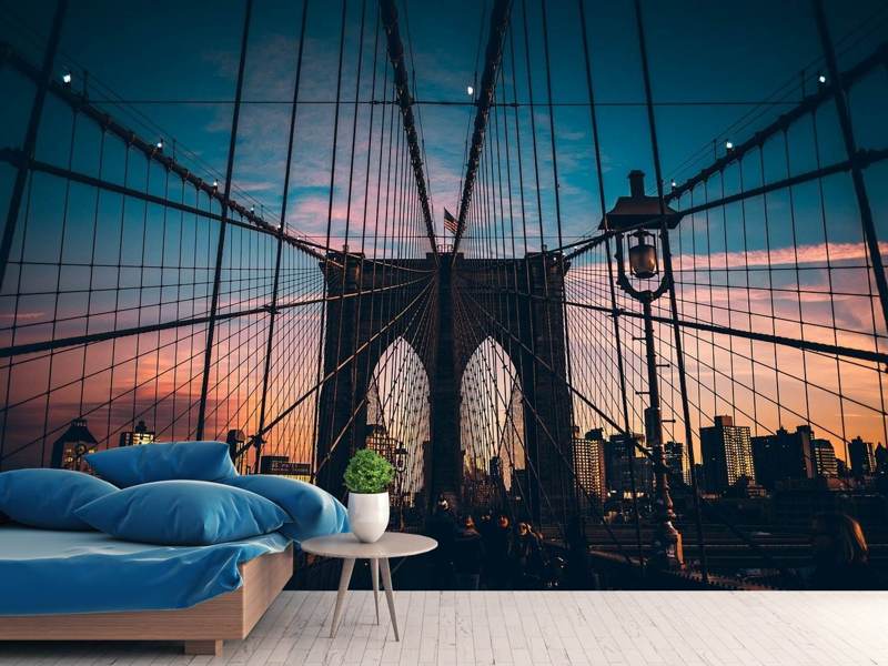 Fototapete Brooklyn Bridge im Abendlicht